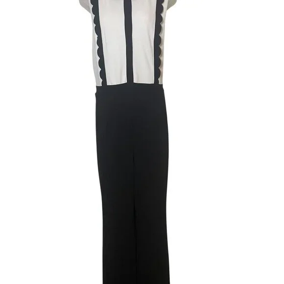 Betsey Johnson Black & White Bow Tie Jumpsuit – Size 14 - Picture 6 of 6